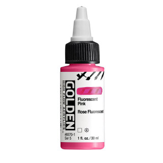 Akrylová barva Golden High Flow 30 ml - Fluorescent Pink 8570 - 