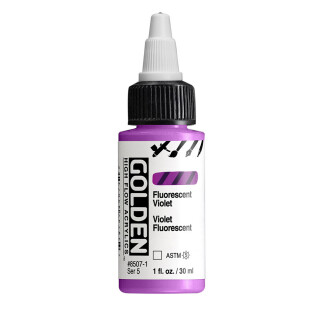 Akrylová barva Golden High Flow 30 ml - Fluorescent Violet 8507 - 