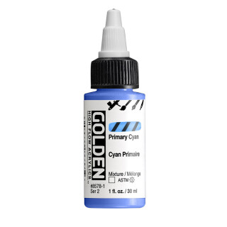 Akrylová barva Golden High Flow 30 ml - Primary Cyan 8578 - 