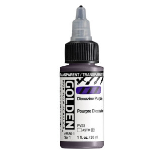 Akrylová barva Golden High Flow 30 ml - Transparent Dioxazine Purple 8556 - 