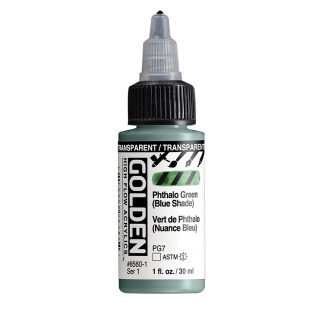 Akrylová barva Golden High Flow 30 ml - Transparent Phthalo Green (Blue Shade) 8560 - 