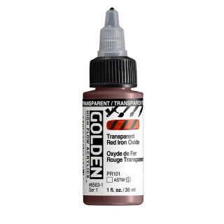 Akrylová barva Golden High Flow 30 ml - Transparent Red Iron Oxide 8563 - 