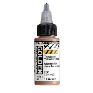Akrylová barva Golden High Flow 30 ml - Transparent Yellow Iron Oxide 8565 - 