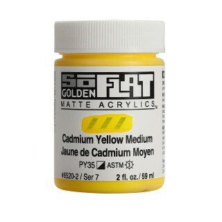 Akrylová barva Golden SoFlat Matte 59 ml - 6520 Cadmium Yellow Medium - 