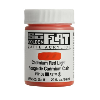 Akrylová barva Golden SoFlat Matte 59 ml - 6545 Cadmium Red Light - 