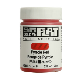 Akrylová barva Golden SoFlat Matte 59 ml - 6555 Pyrrole Red - 