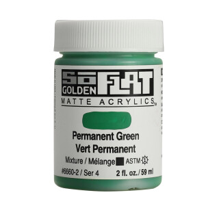 Akrylová barva Golden SoFlat Matte 59 ml - 6660 Permanent Green - 
