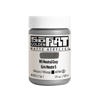 Akrylová barva Golden SoFlat Matte 59 ml - 6760 N5 Neutral Gray - 
