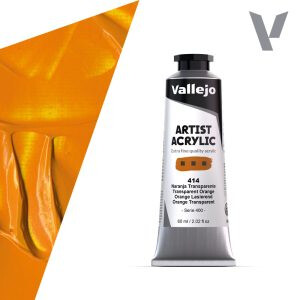 Akrylová barva Vallejo Artist 60ml – 414 Transparent Orange - 