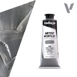Akrylová barva Vallejo Artist 60ml – 706 Antique Silver - 
