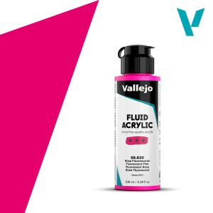 Akrylová barva Vallejo Fluid 100ml – 620 Fluorescent Pink - 