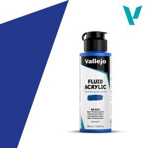 Akrylová barva Vallejo Fluid 100ml – 622 Fluorescent Blue - 