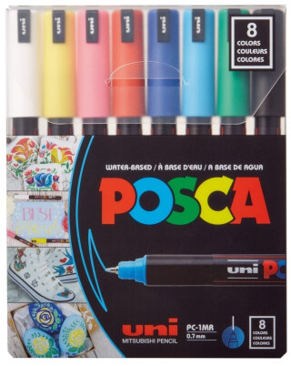 Akrylový fix Posca, sada 8ks, základ. barvy PC-1MR - neuveden