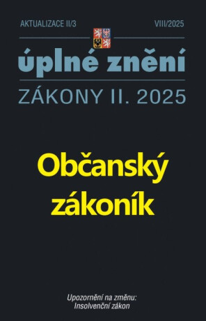 Aktualizace II/3 2025 Občanský zákoník - neuveden