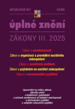 Aktualizace III/7 2025 Zákon o zaměstnanosti - neuveden