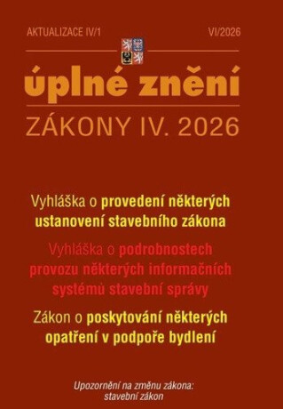 Aktualizace  IV/1 2026 O poskytování některých opatření v podpoře bydlení - kolektiv autorů
