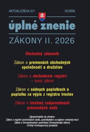 Aktualizácia II/1 2026 Obchodný zákonník - 