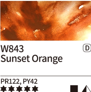 Akvarelová barva Mijello Tourmaline 15ml – 843 Sunset Orange - 