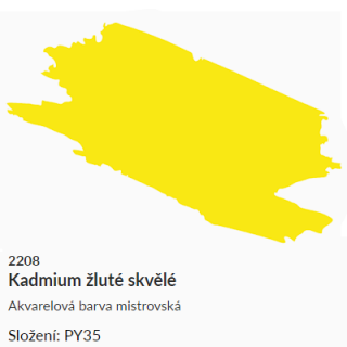 Akvarelová barva Umton 2,6ml – 2208 žluť kadmiová skvělá - 