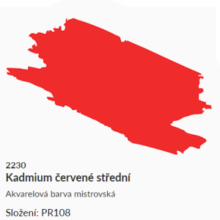 Akvarelová barva Umton 2,6ml – 2230 kadmium červené střední - 