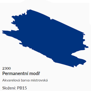 Akvarelová barva Umton 2,6ml – 2300 modř permanentní - 