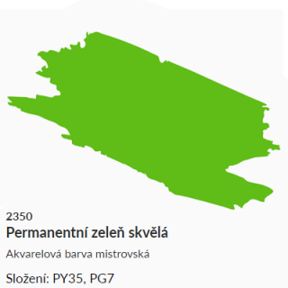 Akvarelová barva Umton 2,6ml – 2350 zeleň permanentní skvělá - 