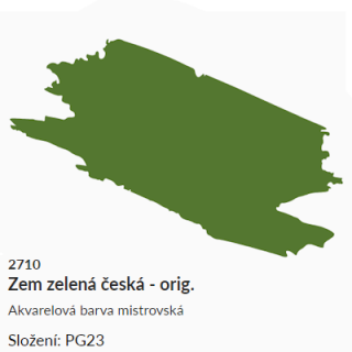 Akvarelová barva Umton 2,6ml – 2710 zem zelená česká - 