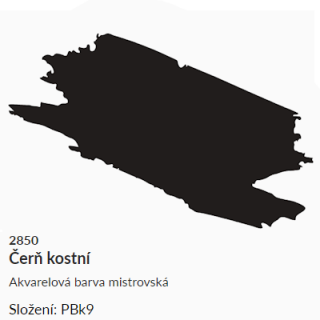 Akvarelová barva Umton 2,6ml – 2850 Čerň kostní - 
