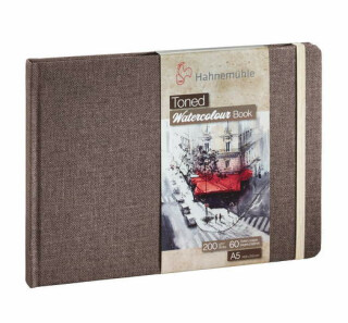 Akvarelová kniha HHM hnědá A5 200g - 