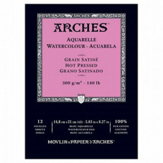 Akvarelový blok Arches grain satin HP A5, 100% bavlna - 