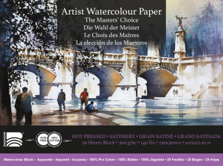 Akvarelový blok Baohong Masters 23x31cm hot pressed 300g - 