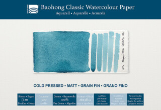 Akvarelový blok Baohong Classic 26x38cm cold pressed 300g - 