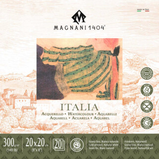 Akvarelový blok Magnani Italia 20x20cm 300g 100% bavlna - 