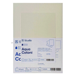 Akvarelový papír Aqua Cotoni 300g A4, 5 listů - 