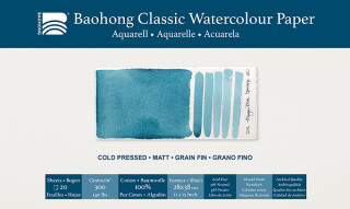 Akvarelový papír Baohong Classic 28x38cm cold pressed 300g - 20ks v balení - 