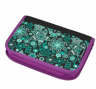 Bagmaster Dívčí školní penál BAGMASTER CASE ALFA 9 B BLACK/TURQUOISE - neuveden