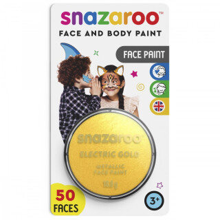 Barva na obličej Snazaroo 18ml Blister – Electric Gold - 