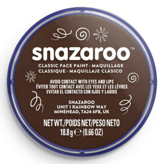 Barva na obličej Snazaroo 18ml – Dark Brown - 