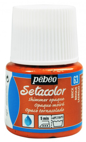 Barva na textil Setacolor 45ml – 63 cihlově oranžová perleťová - 