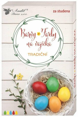 Barvy na vajíčka gelové 7741 tradiční, 5 ks v balení, barvení za studena - 