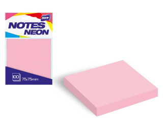 Bloček samolepící 75x75mm 100 listů růžový neon - 
