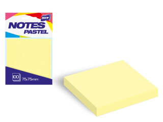 Bloček samolepící 75x75mm 100 listů žlutý pastelový - 