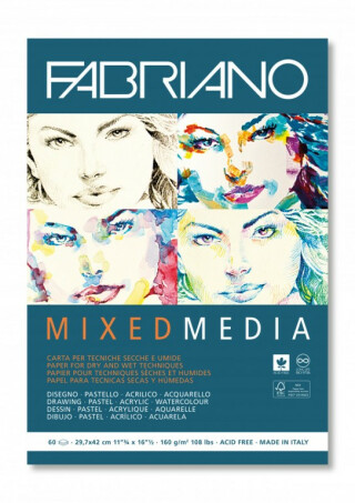 Blok Fabriano mixed media A4 160g 60 listů - 