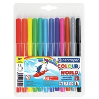 Centropen Fixy COLOUR WORLD 7550 trojboké, sada 12 barev - neuveden