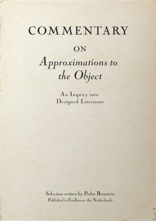 Commentary on Approximations to the Object - Pedro Bernstein