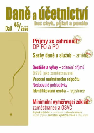 Daně a účetnictví, bez chyb, pokut a penále č 4-5/2020 - Příjmy ze zahraničí v přiznání k DP FO a PO - Václav Benda