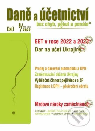 DaÚ 9/2022 EET dobrovolné využívání - Václav Benda,Martin Děrgel,Ivan Macháček