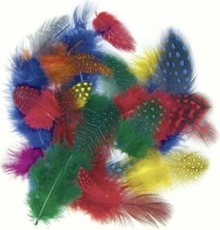 Dekorativní peříčka Guinea/mix barev - kropenatá - neuveden