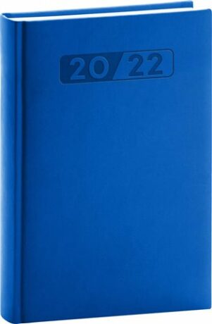 Diář 2022: Aprint - modrý/denní, 15 x 21 cm - neuveden