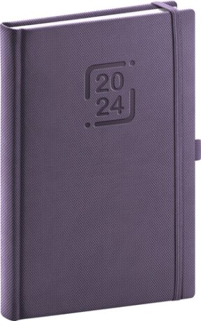 Diář 2024: Catanella - fialový, denní, 15 × 21 cm - neuveden